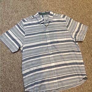 Tommy Bahama Casual Striped Button-Down Shirt - Navy and White